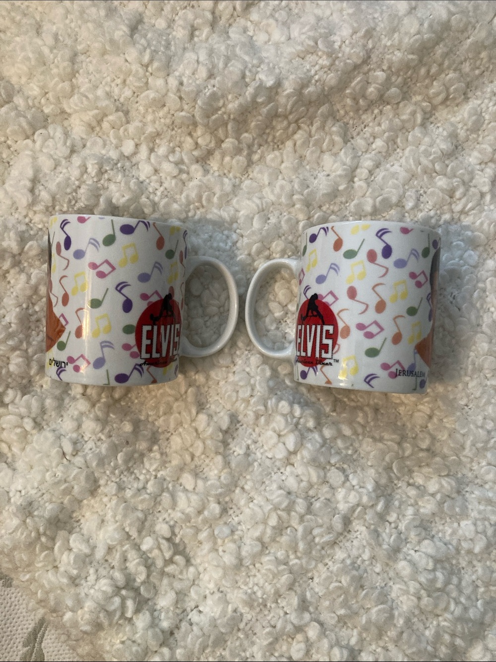 Set of two Elvis Presley mugs from Cafe in Jerusalem - like new